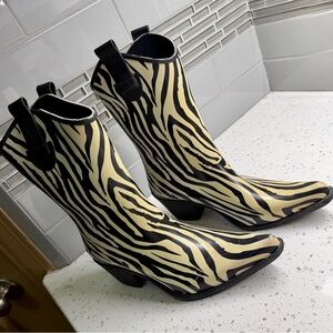 Corkys Black and Cream Zebra Heeled Boots